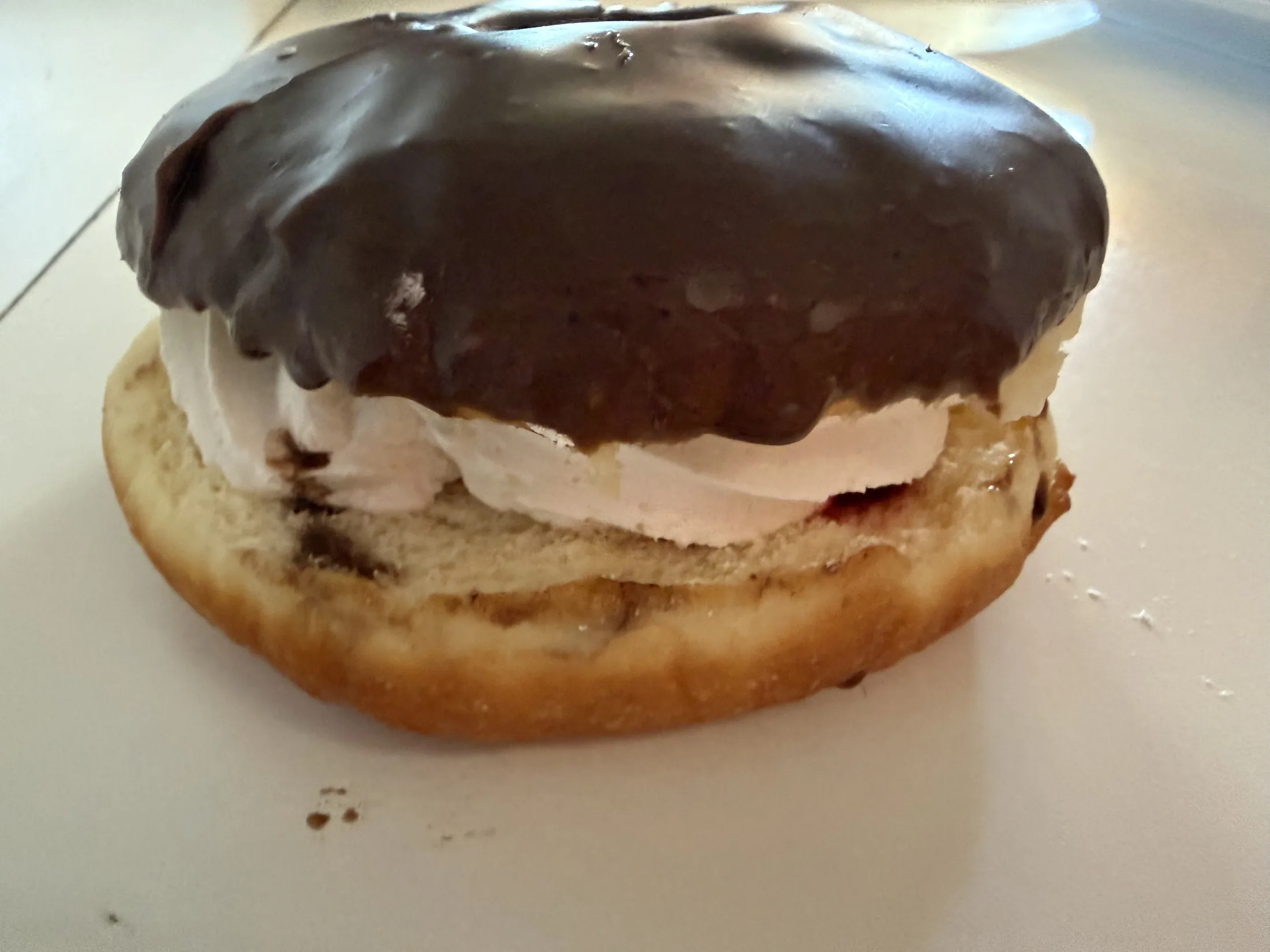 Cream Chocolate Donut — Kipling's Bakery, Port Wakefield